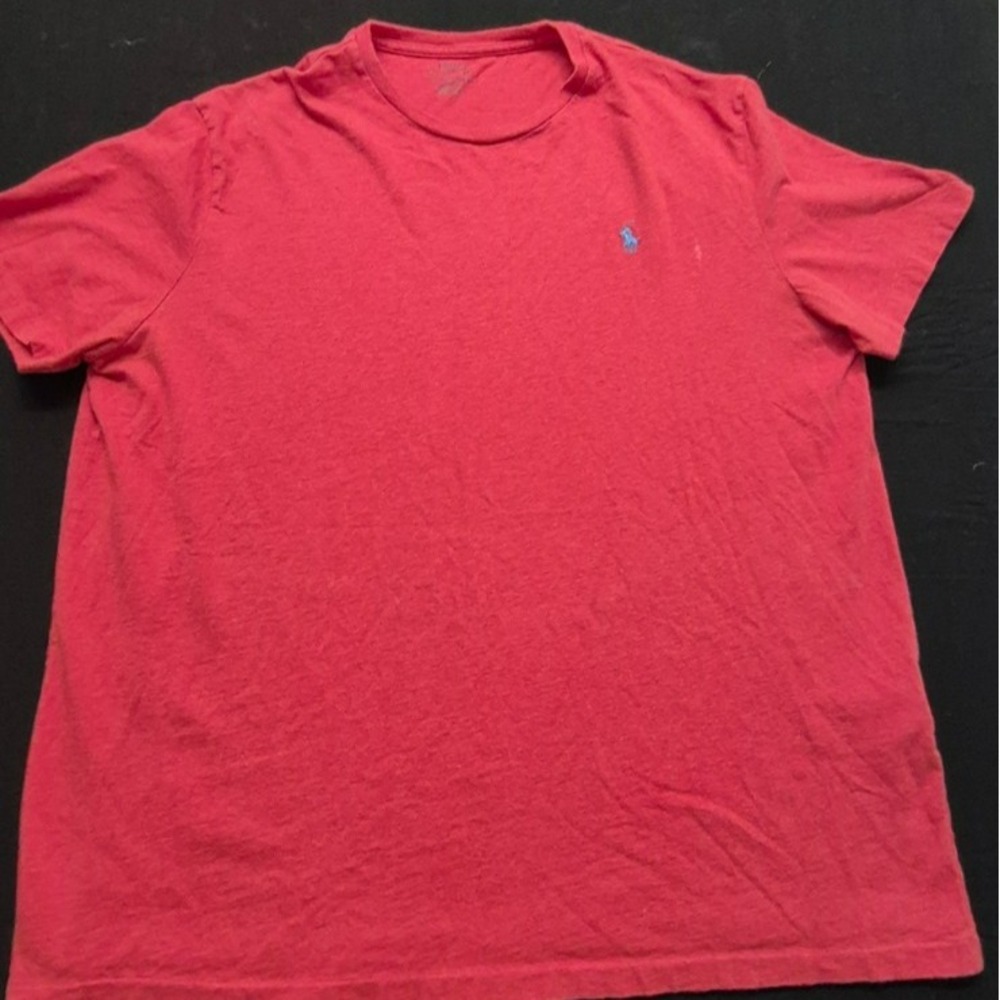 Polo Ralph Lauren men's red crew neck classic t-shirt sz. XL‎ blue logo